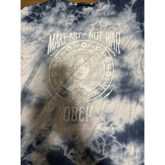 Obey N89 Mens T Shirt Size Small Tie‎ Dye Short Sleeve Make Art Not War Hippie - Picture 4 of 8